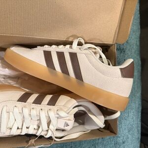 Adidas VL Court 3.0 Cream and Brown Women’s Sneakers 6